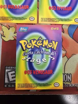 1999 TOPPS POKEMON THE FIRST MOVIE STAGE 1,2,3 VENUSAUR IVYSAUR BULBASAUR LP-NM - Image 5