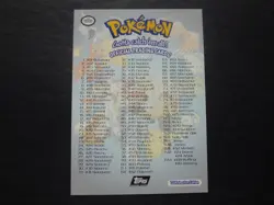 1999 Topps Pokemon Series 1 TV Animation Checklist Black Logo NNO - Image 2