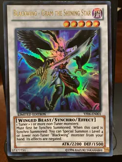 Blackwing - Gram the Shining Star YF04-EN001 Yu-Gi-Oh! 5D's Manga Promotional NM - Image 1