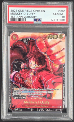 One Piece (OP05) ST01-012 SR Monkey D Luffy PSA10 English - Image 1