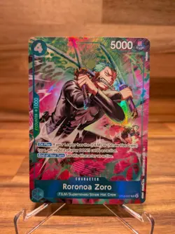 One Piece Card OP15-037 Roronoa Zoro Treasure Rare TR NM English - Image 1