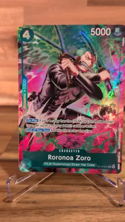 One Piece Card OP15-037 Roronoa Zoro Treasure Rare TR NM English - Image 2