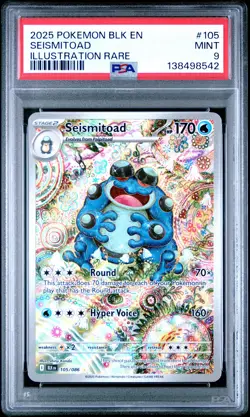 2025 POKEMON BLK EN-BLACK BOLT ILLUSTRATION RARE #105 SEISMITOAD PSA 9 - Image 1