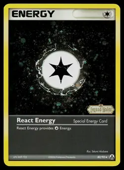 Pokemon Card - React Energy Legend Maker 82/92 Reverse Holo Uncommon Stamped - Image 1