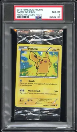 2014 Pokemon Promo Sampling Pack # 42 Pikachu PSA 8 Cello Pack NM-MT Free Ship! - Image 1