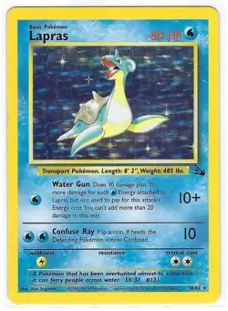 Lapras 10/62 - Fossil Set - 1999 - Vintage WOTC - HOLO - RARE - Heavily Played - Image 1