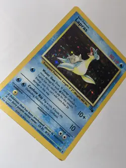 Pokemon TCG Lapras Fossil 10/62 Holo Unlimited Holo Rare - Image 1