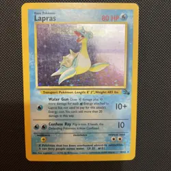 Pokemon TCG Lapras Fossil Holo Unlimited Rare Card 10/62 MP Condition - Image 1