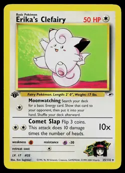 Pokemon Card - Erika's Clefairy Gym Heroes 25/132 Rare 1st Edition - Image 1