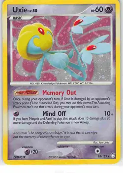 Uxie 18/123 Holo Rare Mysterious Treasures Pokemon LP - Image 1