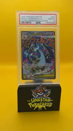 2025 POKEMON MEP EN-ME BLACK STAR PROMO #023 MEGA CHARIZARD X EX PSA 10#023 - Image 1