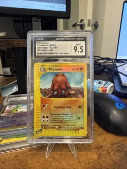 CGC 9.5 Piloswine 2003 Skyridge 43/144 Reverse Holo Pokemon Card - Image 1