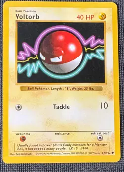 VOLTORB 67/102 COMMON BASE SET SHADOWLESS POKEMON MP - Image 1