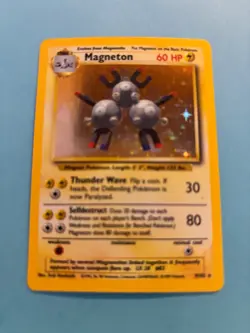 Pokemon 1999 Card Magneton 9/102 Base Set WotC Vintage Holo Rare - Image 1