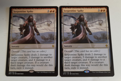 2 x Serpentine Spike MTG Rare Sorcery Cards NM (g138) - Image 1