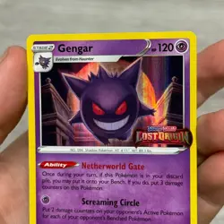Gengar SWSH241 Lost Origin Stamped Prerelease Black Star Promo Pokemon Card LP - Image 3