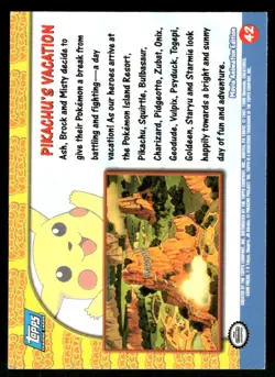 Pokemon Cards Pikachu's Vacation #42 Topps The First Movie Trading Cards NM *1 - Image 2