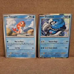 Dondozo 061/198 Line Holo Rare Exclusive & Tatsugiri 062/198 Pokemon Cards (NM) - Image 1
