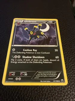 Umbreon Black and White Dark Explorers Non-Holo Rare 61/108 Pokemon NM - Image 2