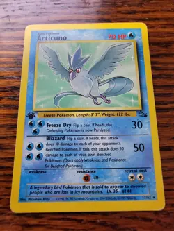 MP Pokemon Articuno 17/62 Fossil English Rare 1st Edition - Image 1