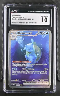 Pokemon Blastoise ex 200/165 Scarlet & Violet 151 Special Illustration CGC 10 - Image 1