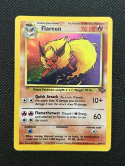 Pokemon TCG Flareon Jungle 3/64 Holo Unlimited Holo Rare - Image 1