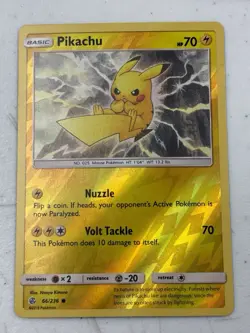 Pokemon Pikachu 66/236 Cosmic Eclipse Common Reverse Holo DMG - Image 1