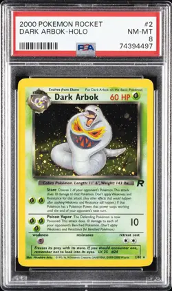 2000 POKEMON ROCKET #2 DARK ARBOK-HOLO PSA 8 - Image 1