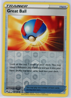 Pokemon TCG Great Ball 132/159 Crown Zenith Reverse Holo Uncommon - Image 1