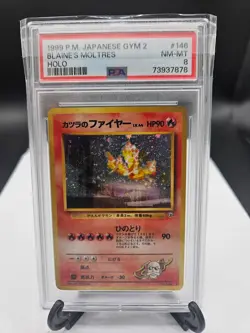 1999 Pokemon Japanese Gym 2 Blaine’s Moltres Holo #146 PSA 8 NM-MT - Image 1
