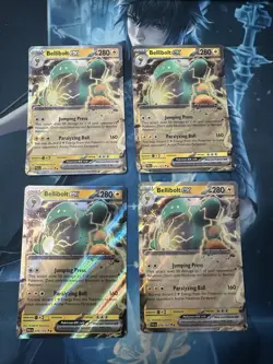 Pokemon Bellibolt ex 079/193 Sv02: Paldea Evolved Holo X4 Playset English - Image 1