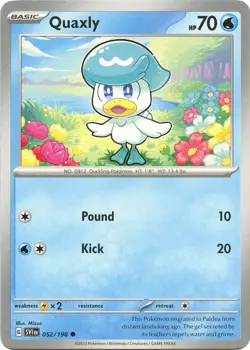 Quaxly 052/198 - SV01: Scarlet & Violet Base Set Pokemon NM Reverse Holo - Image 1