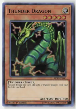 Yugioh - Thunder Dragon HISU-EN046 1st Edition - Hidden Summoners - Image 1