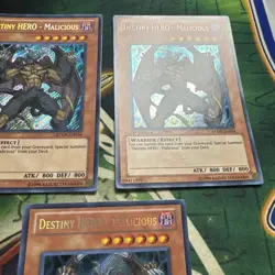 Yugioh Destiny HERO - Malicious RYMP-EN034 X3 Playset Secret Rare 1st Ed VLP - Image 2