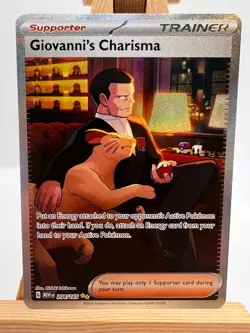 Pokemon TCG - S&V 151 - 204/165 Giovanni's Charisma - SIR - NM/M - Image 1