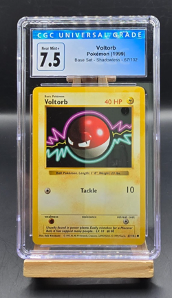 Pokemon Voltorb Shadowless 64/102 Base Set 1999 CGC 7.5 - Image 1