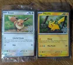 Pokemon TCG - Pikachu 025/165 & Eevee 133/165 Snowflake Promo❄ - SEALED - Image 1