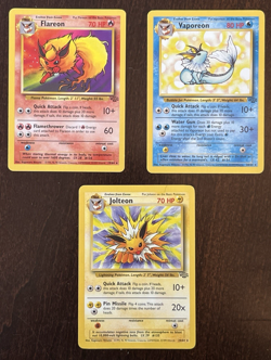 Flareon 19/64 Jolteon 20/64 Vaporeon 28/64Jungle Non Holo Rare LP/NM Pokemon TCG - Image 1