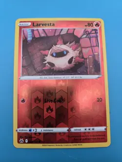 Larvesta Reverse Holo Crown Zenith Common 24/159 Pokemon TCG NM - Image 1