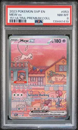 2023 POKEMON SVP EN-SV BLACK STAR PROMO 151 ULTRA-PREM COLL #053 MEW EX PSA 8 - Image 1