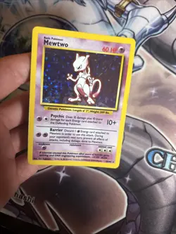 (HPL) Pokemon TCG 1999 - Mewtwo 10/102 Base Set Holo Rare LP - Image 2