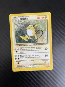 Pokemon Raichu Base Set 14/102 Holo Rare Damaged - Image 1