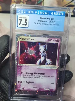2003 Pokemon Ruby Sapphire Mewtwo ex Holo #101 Graded Pokemon CGC 7.5 like PSA - Image 1