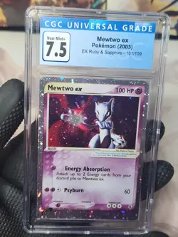 2003 Pokemon Ruby Sapphire Mewtwo ex Holo #101 Graded Pokemon CGC 7.5 like PSA - Image 2