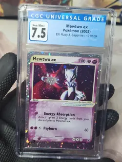 2003 Pokemon Ruby Sapphire Mewtwo ex Holo #101 Graded Pokemon CGC 7.5 like PSA - Image 3