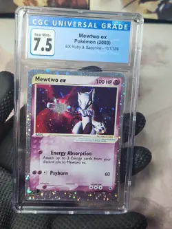 2003 Pokemon Ruby Sapphire Mewtwo ex Holo #101 Graded Pokemon CGC 7.5 like PSA - Image 4