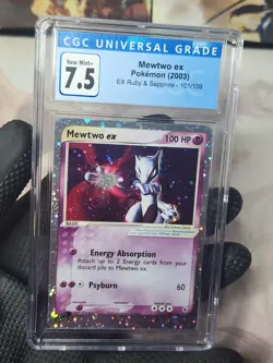 2003 Pokemon Ruby Sapphire Mewtwo ex Holo #101 Graded Pokemon CGC 7.5 like PSA - Image 5