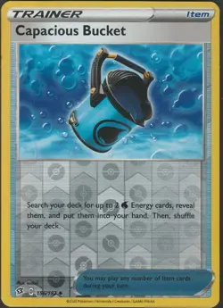 Capacious Bucket 156/192 - Rebel Clash Pokemon Reverse Holo Foil Nice! - Image 1