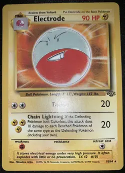 Electrode - Rare pokemon card - nonholo - 18/64 - Jungle - very good condition - Image 1