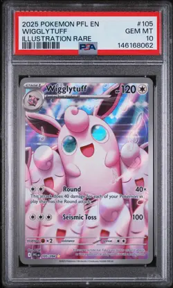 2025 POKEMON PFL EN-PHANTASMAL FLAMES ILLUSTRATION RARE #105 WIGGLYTUFF PSA 10 - Image 1